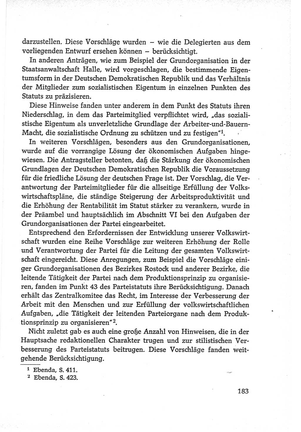 Protokoll der Verhandlungen des Ⅵ. Parteitages der Sozialistischen Einheitspartei Deutschlands (SED) [Deutsche Demokratische Republik (DDR)] 1963, Band Ⅱ, Seite 183 (Prot. Verh. Ⅵ. PT SED DDR 1963, Bd. Ⅱ, S. 183)