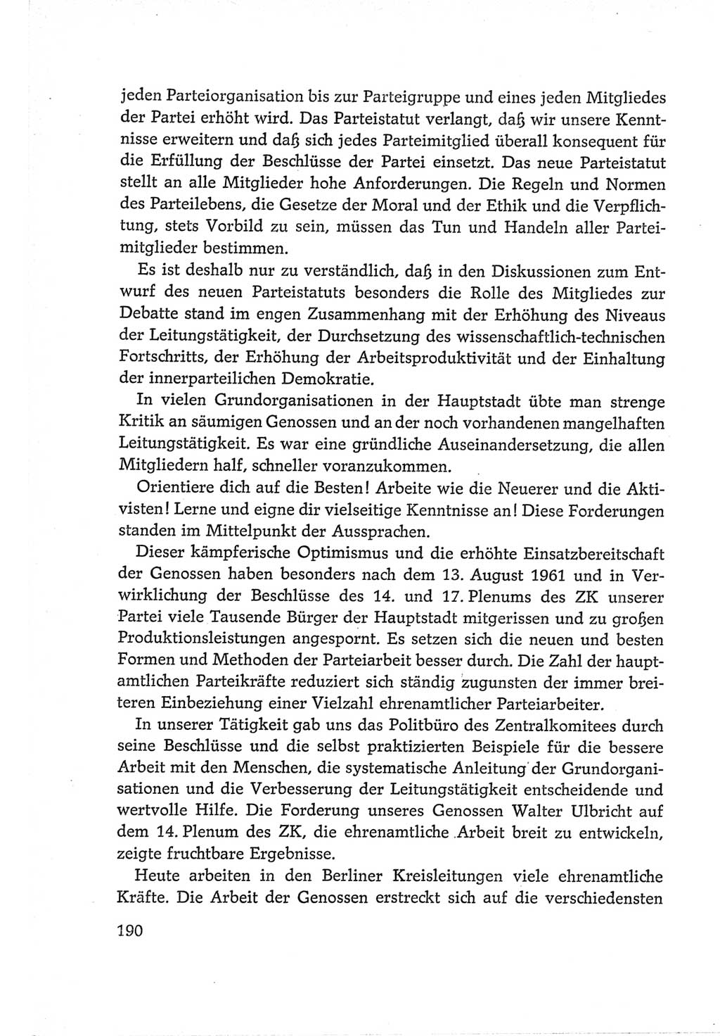 Protokoll der Verhandlungen des Ⅵ. Parteitages der Sozialistischen Einheitspartei Deutschlands (SED) [Deutsche Demokratische Republik (DDR)] 1963, Band Ⅱ, Seite 190 (Prot. Verh. Ⅵ. PT SED DDR 1963, Bd. Ⅱ, S. 190)