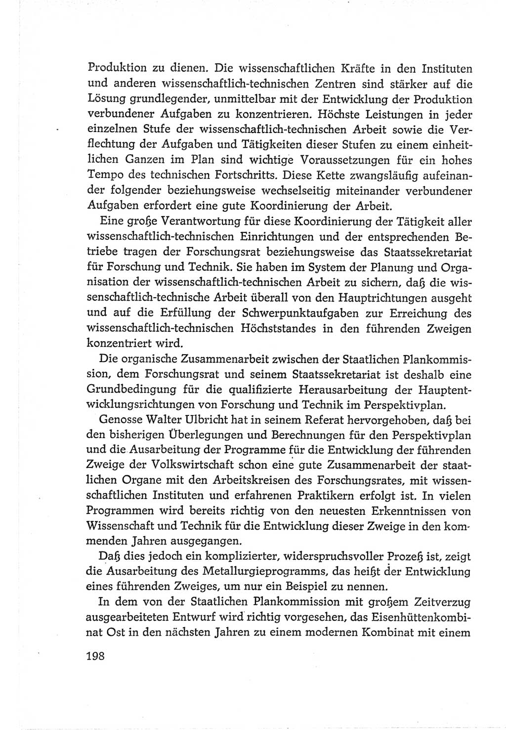 Protokoll der Verhandlungen des Ⅵ. Parteitages der Sozialistischen Einheitspartei Deutschlands (SED) [Deutsche Demokratische Republik (DDR)] 1963, Band Ⅱ, Seite 198 (Prot. Verh. Ⅵ. PT SED DDR 1963, Bd. Ⅱ, S. 198)