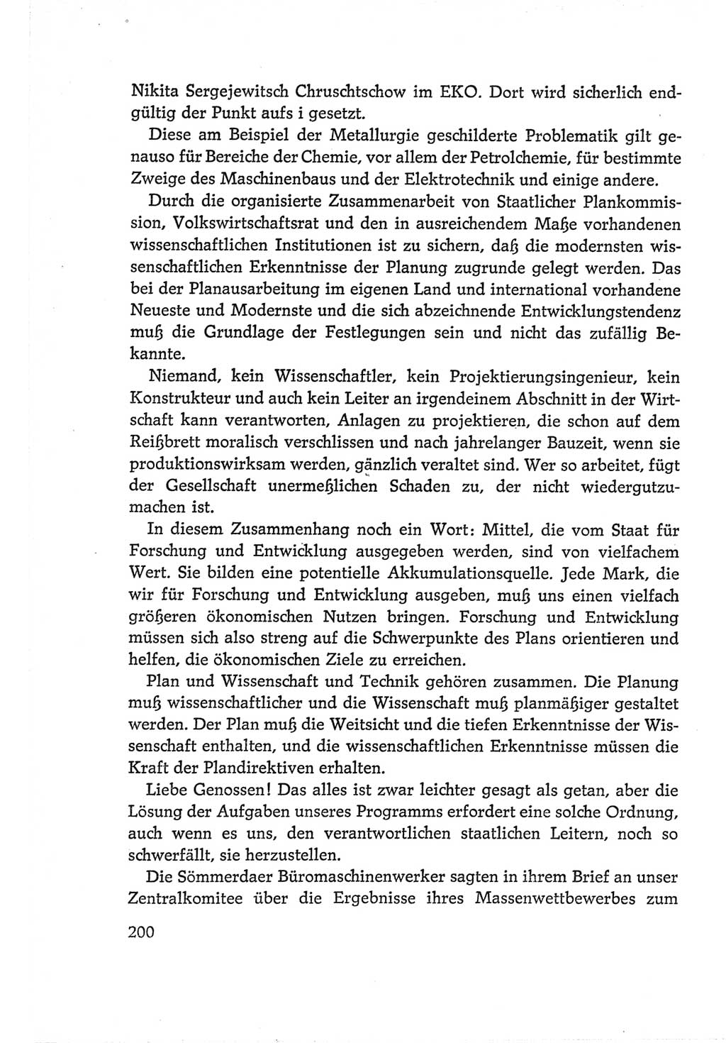 Protokoll der Verhandlungen des Ⅵ. Parteitages der Sozialistischen Einheitspartei Deutschlands (SED) [Deutsche Demokratische Republik (DDR)] 1963, Band Ⅱ, Seite 200 (Prot. Verh. Ⅵ. PT SED DDR 1963, Bd. Ⅱ, S. 200)