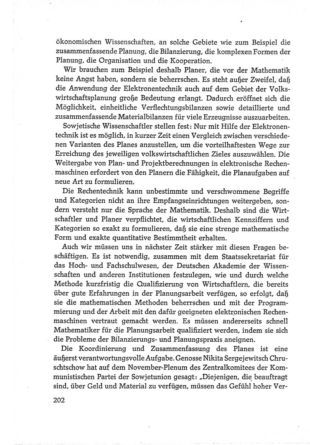 Protokoll der Verhandlungen des Ⅵ. Parteitages der Sozialistischen Einheitspartei Deutschlands (SED) [Deutsche Demokratische Republik (DDR)] 1963, Band Ⅱ, Seite 202 (Prot. Verh. Ⅵ. PT SED DDR 1963, Bd. Ⅱ, S. 202)