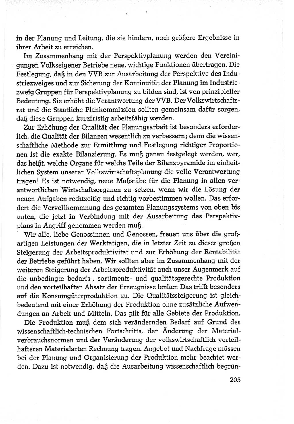 Protokoll der Verhandlungen des Ⅵ. Parteitages der Sozialistischen Einheitspartei Deutschlands (SED) [Deutsche Demokratische Republik (DDR)] 1963, Band Ⅱ, Seite 205 (Prot. Verh. Ⅵ. PT SED DDR 1963, Bd. Ⅱ, S. 205)