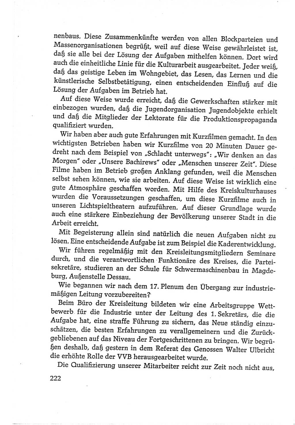 Protokoll der Verhandlungen des Ⅵ. Parteitages der Sozialistischen Einheitspartei Deutschlands (SED) [Deutsche Demokratische Republik (DDR)] 1963, Band Ⅱ, Seite 222 (Prot. Verh. Ⅵ. PT SED DDR 1963, Bd. Ⅱ, S. 222)