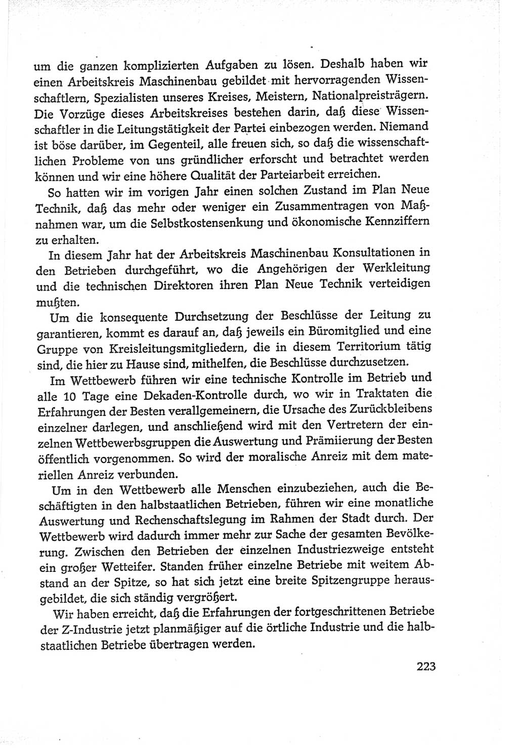 Protokoll der Verhandlungen des Ⅵ. Parteitages der Sozialistischen Einheitspartei Deutschlands (SED) [Deutsche Demokratische Republik (DDR)] 1963, Band Ⅱ, Seite 223 (Prot. Verh. Ⅵ. PT SED DDR 1963, Bd. Ⅱ, S. 223)