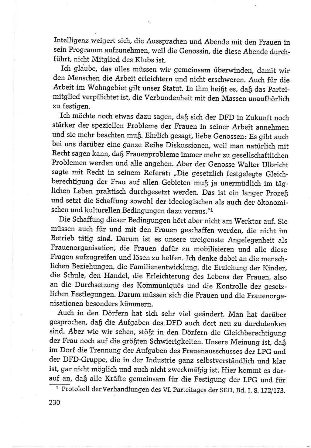 Protokoll der Verhandlungen des Ⅵ. Parteitages der Sozialistischen Einheitspartei Deutschlands (SED) [Deutsche Demokratische Republik (DDR)] 1963, Band Ⅱ, Seite 230 (Prot. Verh. Ⅵ. PT SED DDR 1963, Bd. Ⅱ, S. 230)