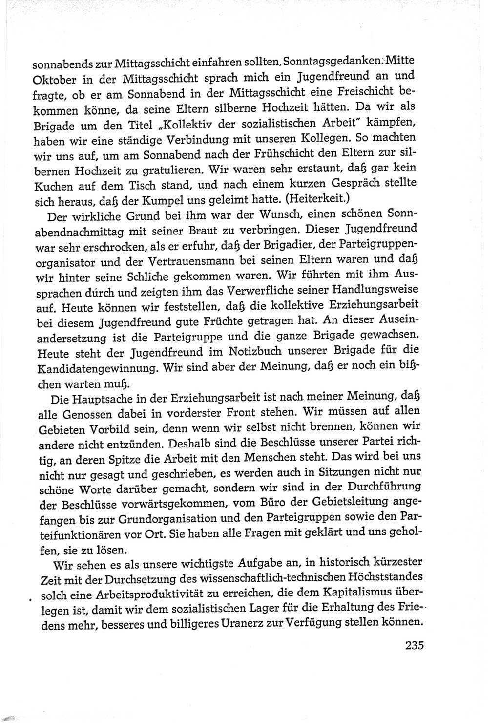 Protokoll der Verhandlungen des Ⅵ. Parteitages der Sozialistischen Einheitspartei Deutschlands (SED) [Deutsche Demokratische Republik (DDR)] 1963, Band Ⅱ, Seite 235 (Prot. Verh. Ⅵ. PT SED DDR 1963, Bd. Ⅱ, S. 235)