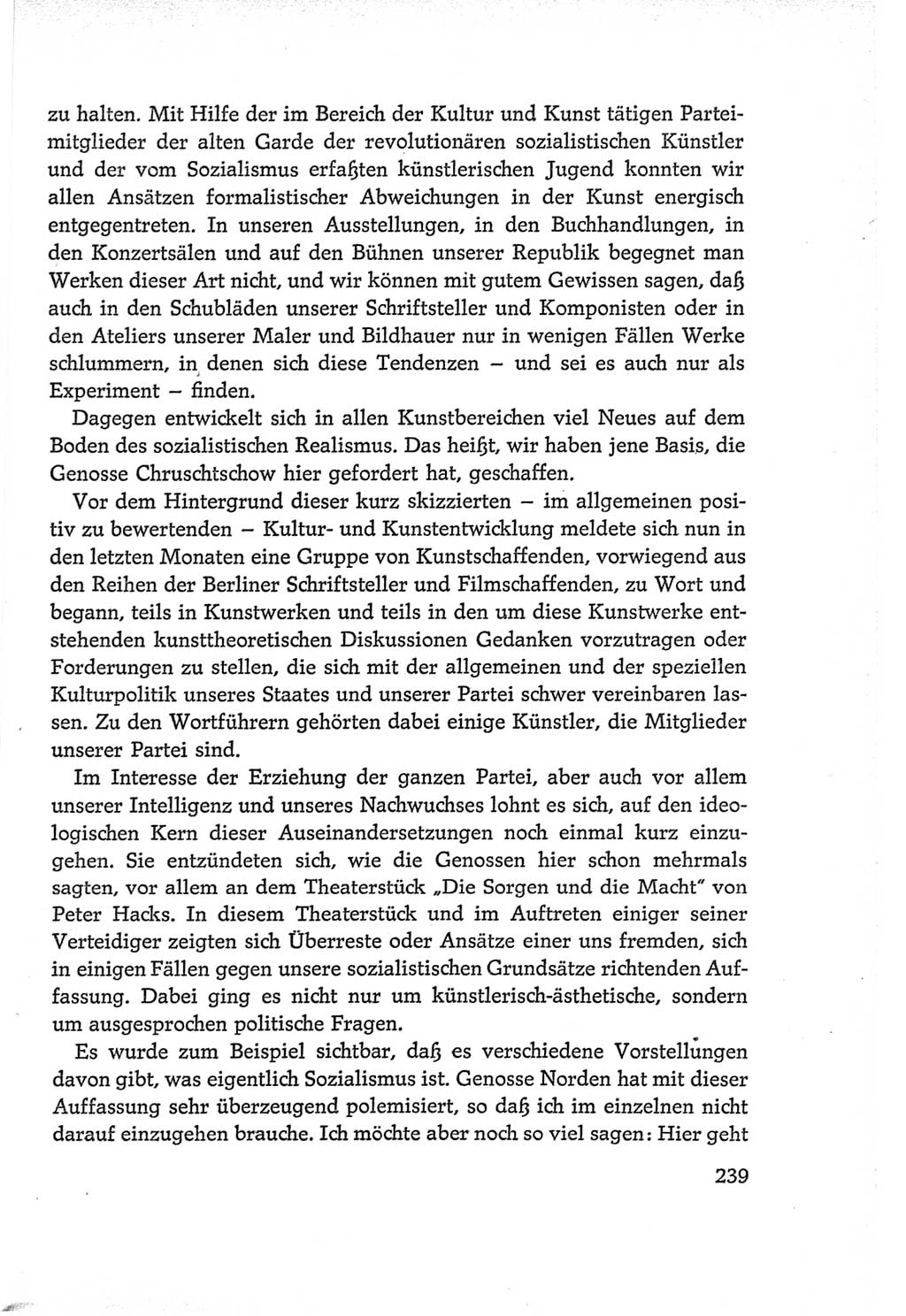 Protokoll der Verhandlungen des Ⅵ. Parteitages der Sozialistischen Einheitspartei Deutschlands (SED) [Deutsche Demokratische Republik (DDR)] 1963, Band Ⅱ, Seite 239 (Prot. Verh. Ⅵ. PT SED DDR 1963, Bd. Ⅱ, S. 239)