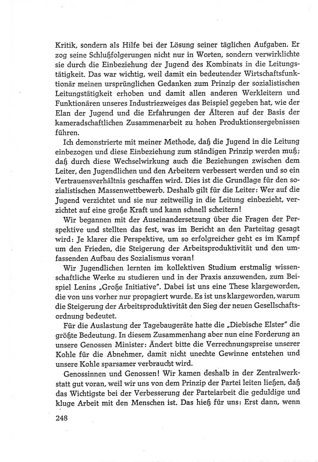 Protokoll der Verhandlungen des Ⅵ. Parteitages der Sozialistischen Einheitspartei Deutschlands (SED) [Deutsche Demokratische Republik (DDR)] 1963, Band Ⅱ, Seite 248 (Prot. Verh. Ⅵ. PT SED DDR 1963, Bd. Ⅱ, S. 248)