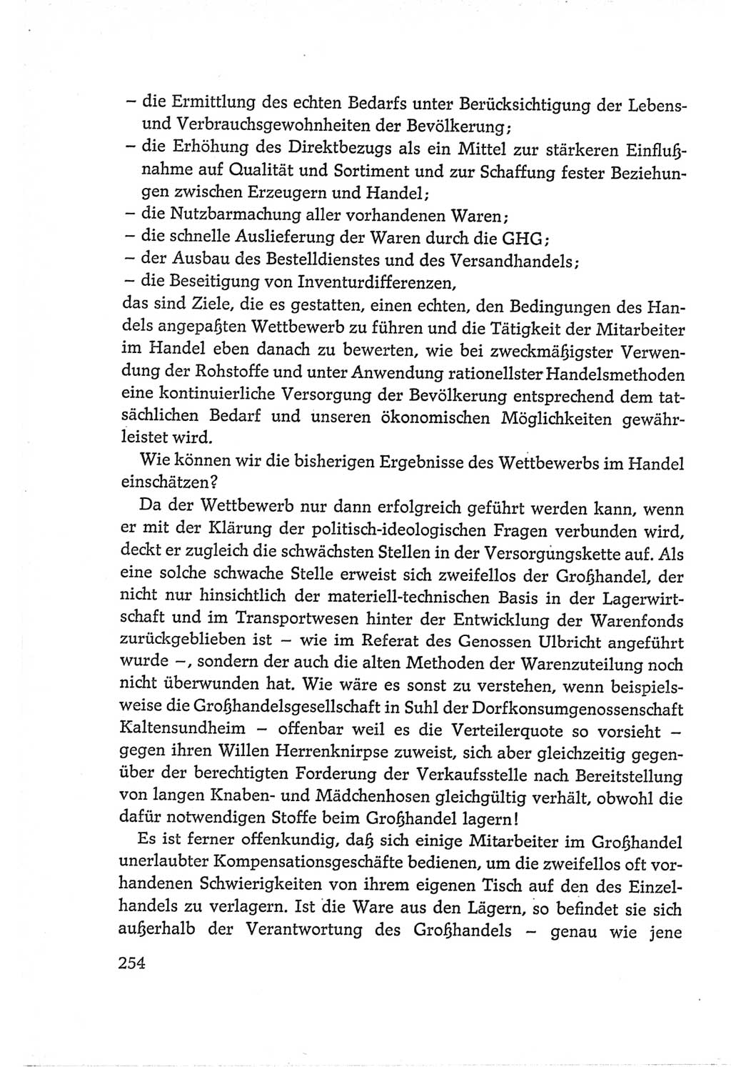 Protokoll der Verhandlungen des Ⅵ. Parteitages der Sozialistischen Einheitspartei Deutschlands (SED) [Deutsche Demokratische Republik (DDR)] 1963, Band Ⅱ, Seite 254 (Prot. Verh. Ⅵ. PT SED DDR 1963, Bd. Ⅱ, S. 254)