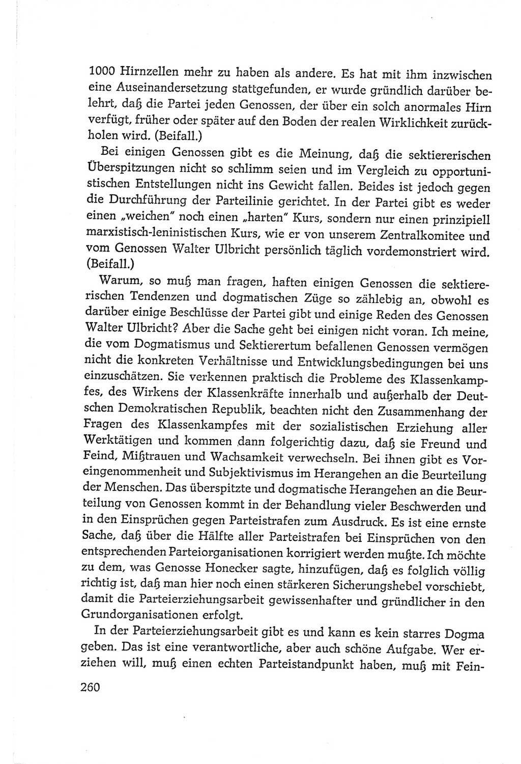Protokoll der Verhandlungen des Ⅵ. Parteitages der Sozialistischen Einheitspartei Deutschlands (SED) [Deutsche Demokratische Republik (DDR)] 1963, Band Ⅱ, Seite 260 (Prot. Verh. Ⅵ. PT SED DDR 1963, Bd. Ⅱ, S. 260)