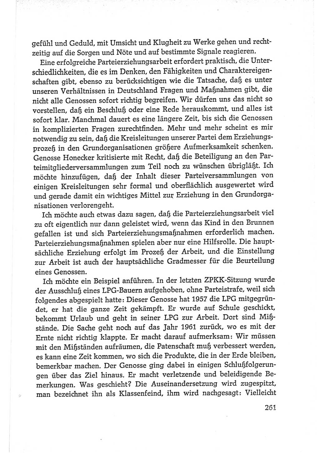 Protokoll der Verhandlungen des Ⅵ. Parteitages der Sozialistischen Einheitspartei Deutschlands (SED) [Deutsche Demokratische Republik (DDR)] 1963, Band Ⅱ, Seite 261 (Prot. Verh. Ⅵ. PT SED DDR 1963, Bd. Ⅱ, S. 261)