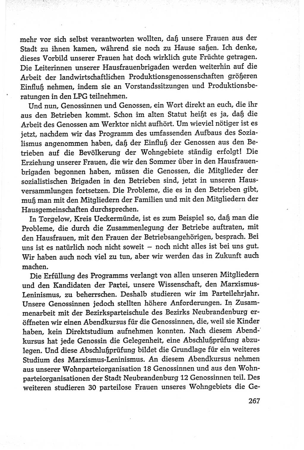 Protokoll der Verhandlungen des Ⅵ. Parteitages der Sozialistischen Einheitspartei Deutschlands (SED) [Deutsche Demokratische Republik (DDR)] 1963, Band Ⅱ, Seite 267 (Prot. Verh. Ⅵ. PT SED DDR 1963, Bd. Ⅱ, S. 267)