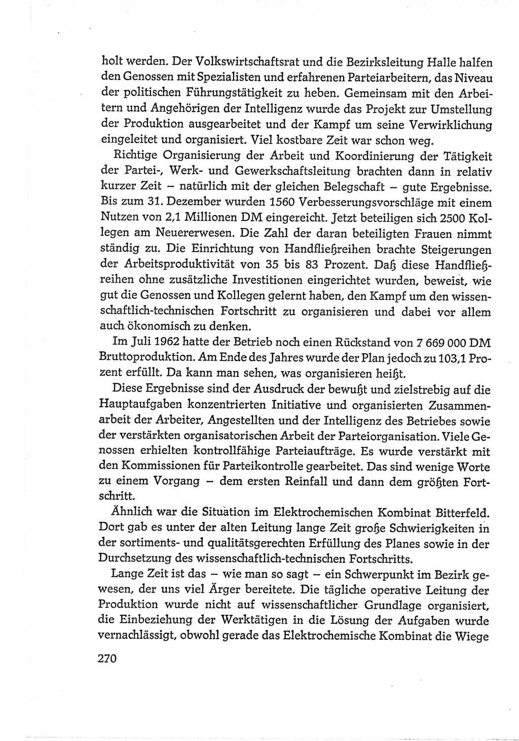 Protokoll der Verhandlungen des Ⅵ. Parteitages der Sozialistischen Einheitspartei Deutschlands (SED) [Deutsche Demokratische Republik (DDR)] 1963, Band Ⅱ, Seite 270 (Prot. Verh. Ⅵ. PT SED DDR 1963, Bd. Ⅱ, S. 270)