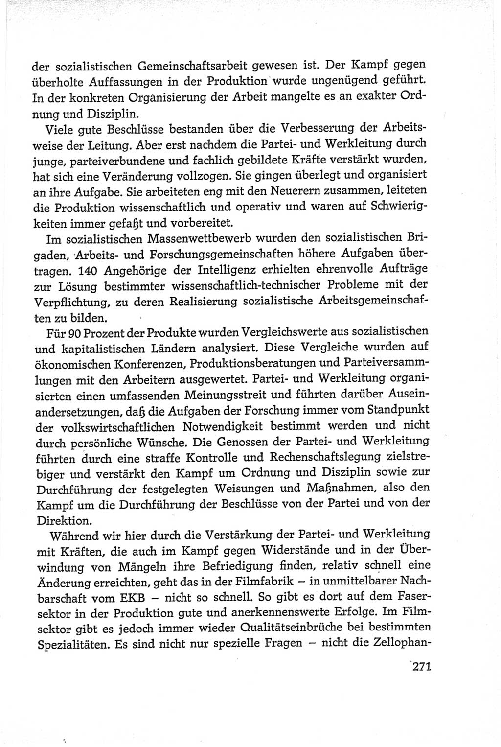 Protokoll der Verhandlungen des Ⅵ. Parteitages der Sozialistischen Einheitspartei Deutschlands (SED) [Deutsche Demokratische Republik (DDR)] 1963, Band Ⅱ, Seite 271 (Prot. Verh. Ⅵ. PT SED DDR 1963, Bd. Ⅱ, S. 271)