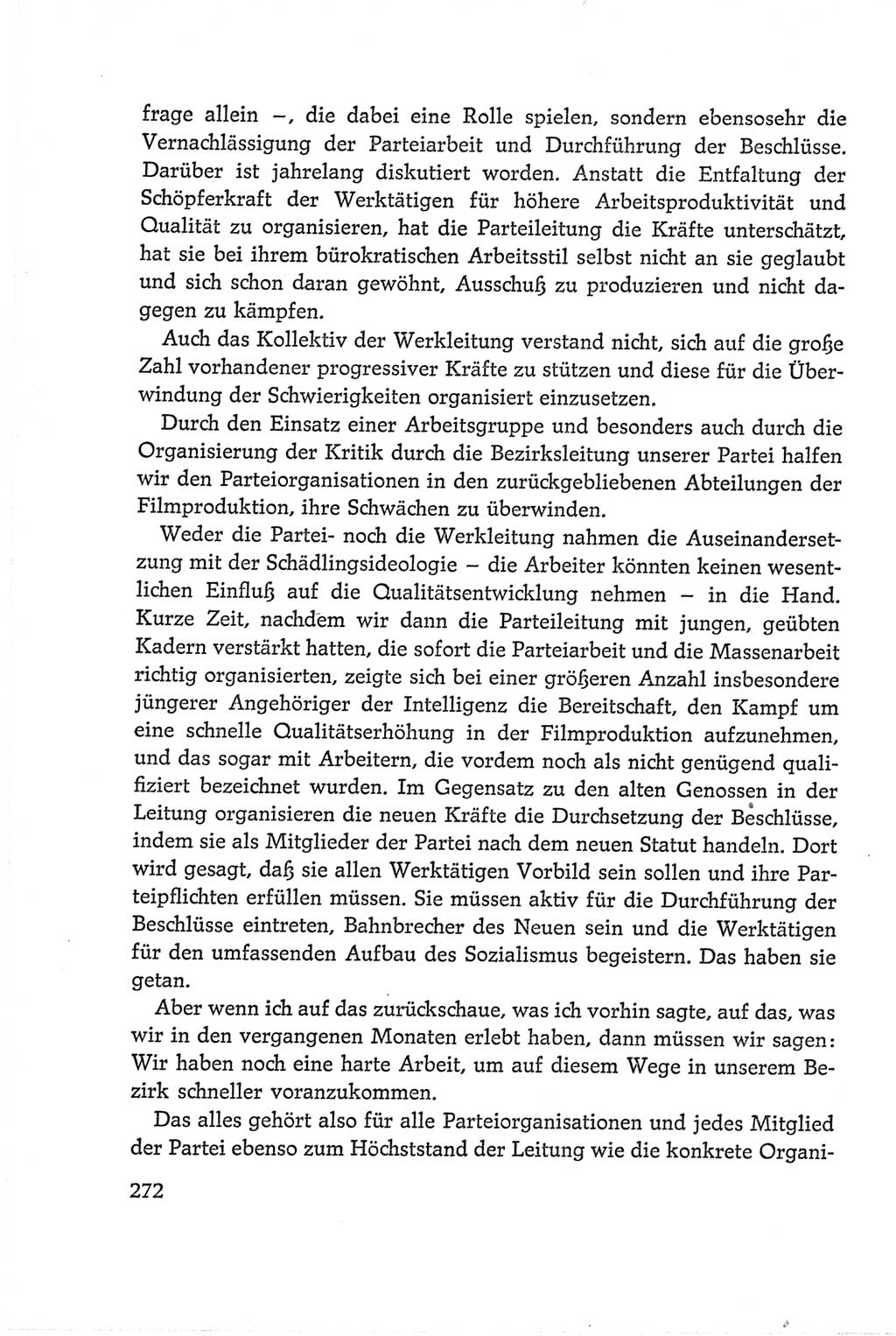 Protokoll der Verhandlungen des Ⅵ. Parteitages der Sozialistischen Einheitspartei Deutschlands (SED) [Deutsche Demokratische Republik (DDR)] 1963, Band Ⅱ, Seite 272 (Prot. Verh. Ⅵ. PT SED DDR 1963, Bd. Ⅱ, S. 272)