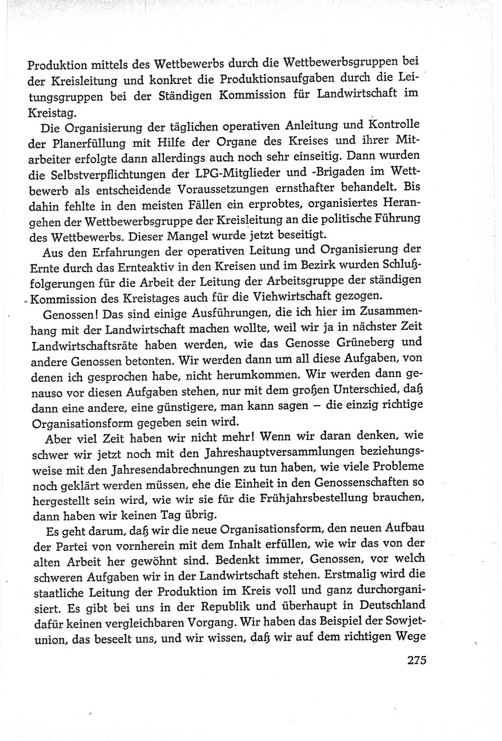 Protokoll der Verhandlungen des Ⅵ. Parteitages der Sozialistischen Einheitspartei Deutschlands (SED) [Deutsche Demokratische Republik (DDR)] 1963, Band Ⅱ, Seite 275 (Prot. Verh. Ⅵ. PT SED DDR 1963, Bd. Ⅱ, S. 275)