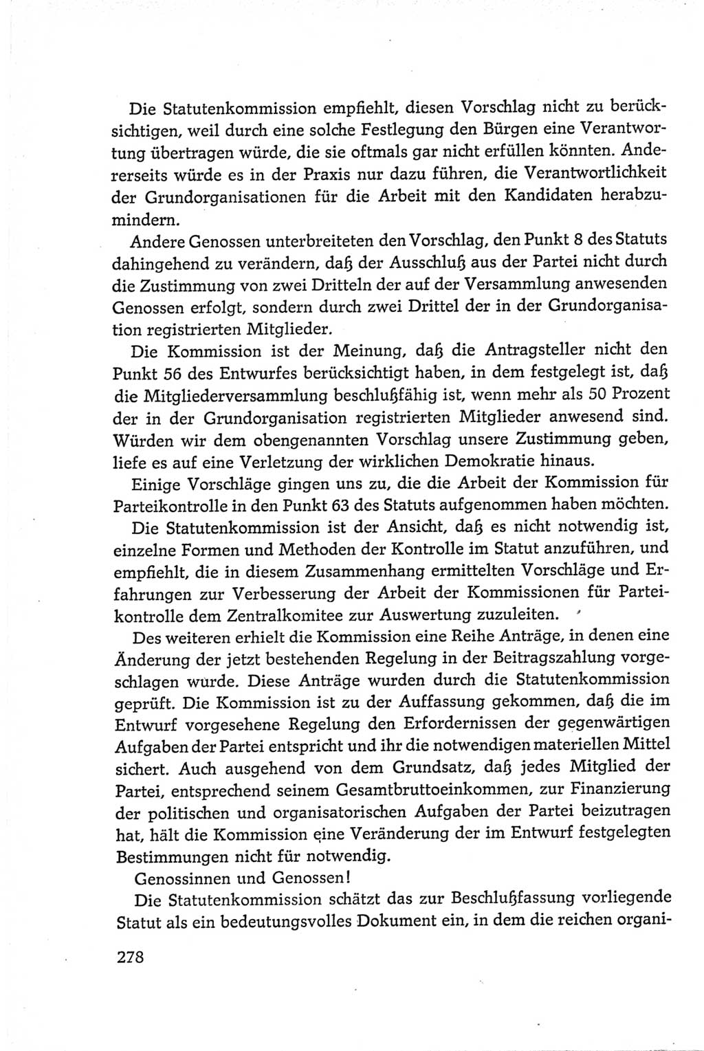 Protokoll der Verhandlungen des Ⅵ. Parteitages der Sozialistischen Einheitspartei Deutschlands (SED) [Deutsche Demokratische Republik (DDR)] 1963, Band Ⅱ, Seite 278 (Prot. Verh. Ⅵ. PT SED DDR 1963, Bd. Ⅱ, S. 278)