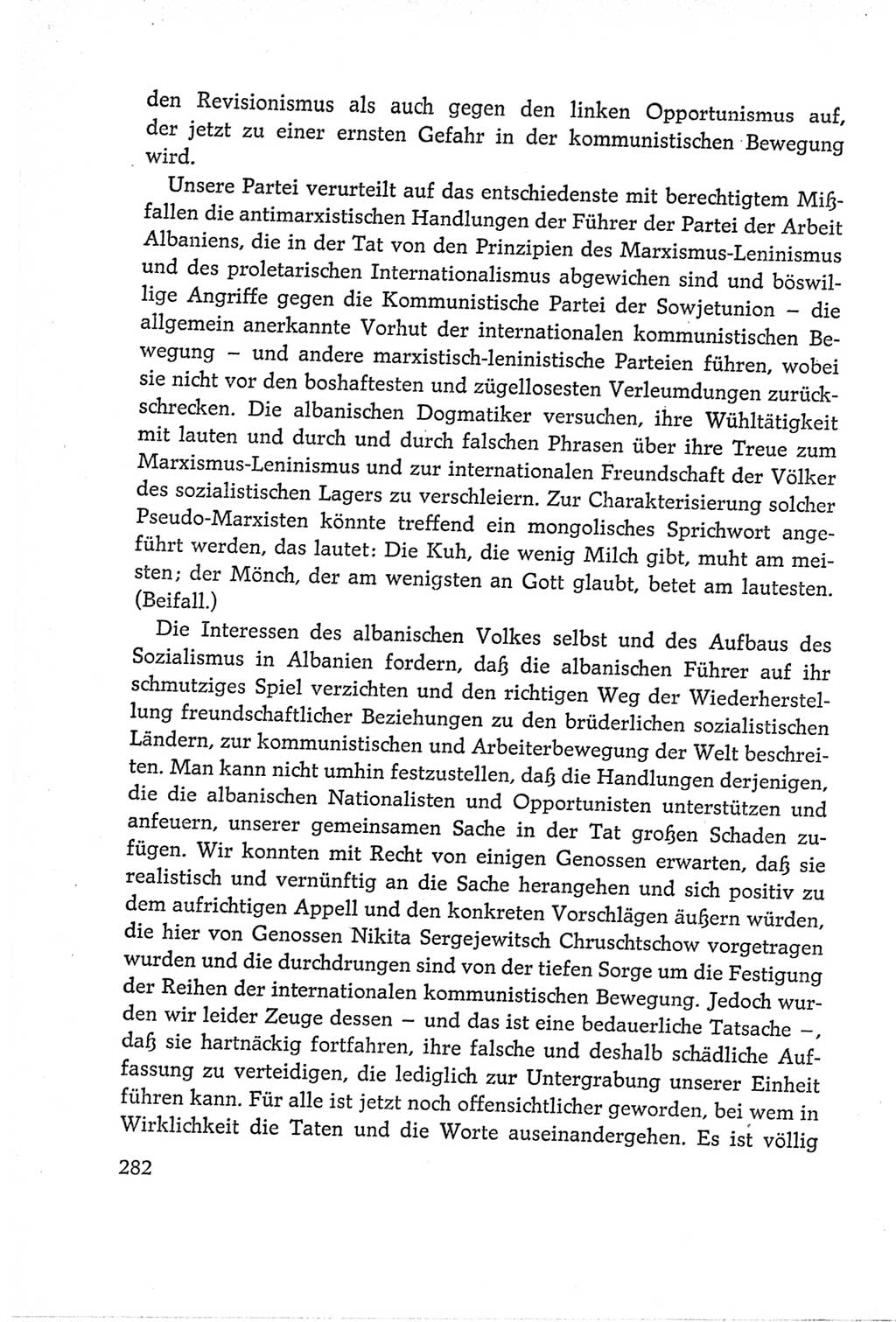 Protokoll der Verhandlungen des Ⅵ. Parteitages der Sozialistischen Einheitspartei Deutschlands (SED) [Deutsche Demokratische Republik (DDR)] 1963, Band Ⅱ, Seite 282 (Prot. Verh. Ⅵ. PT SED DDR 1963, Bd. Ⅱ, S. 282)