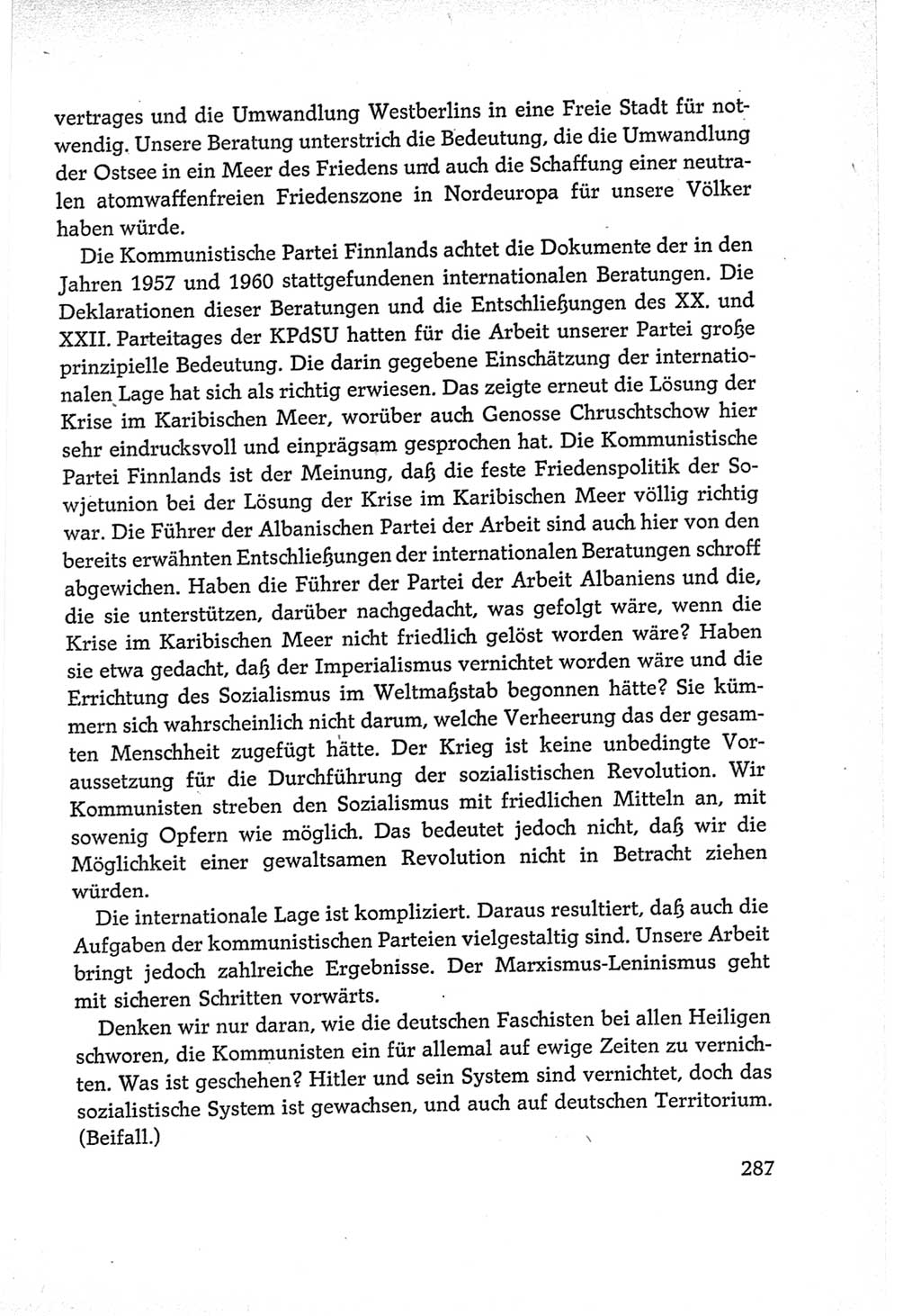 Protokoll der Verhandlungen des Ⅵ. Parteitages der Sozialistischen Einheitspartei Deutschlands (SED) [Deutsche Demokratische Republik (DDR)] 1963, Band Ⅱ, Seite 287 (Prot. Verh. Ⅵ. PT SED DDR 1963, Bd. Ⅱ, S. 287)