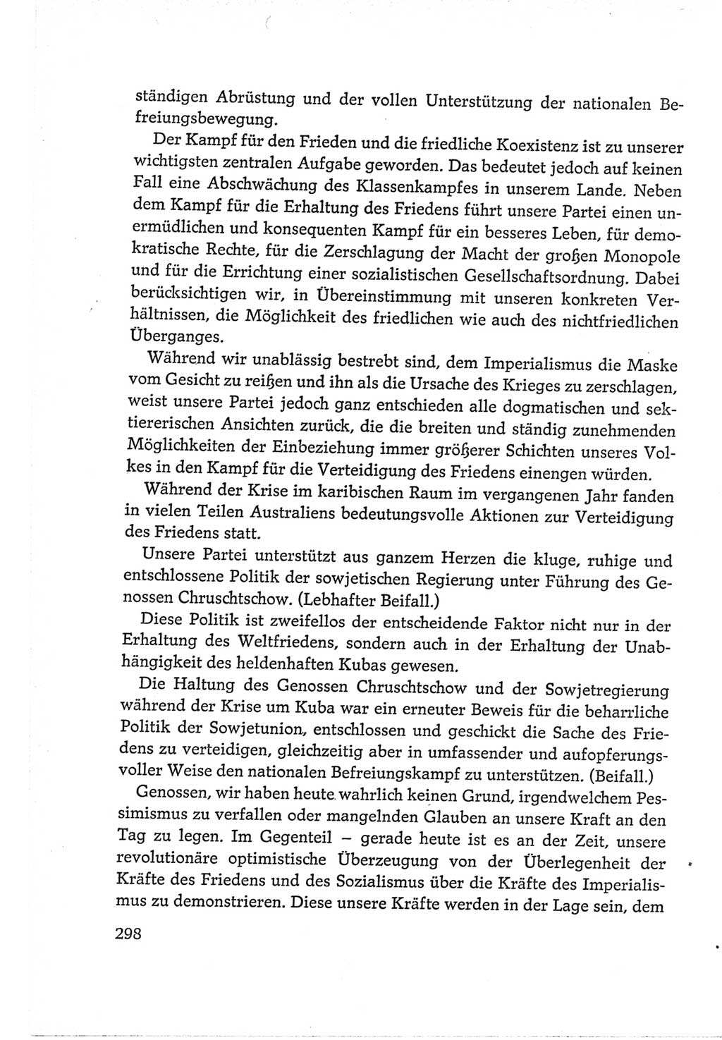 Protokoll der Verhandlungen des Ⅵ. Parteitages der Sozialistischen Einheitspartei Deutschlands (SED) [Deutsche Demokratische Republik (DDR)] 1963, Band Ⅱ, Seite 298 (Prot. Verh. Ⅵ. PT SED DDR 1963, Bd. Ⅱ, S. 298)