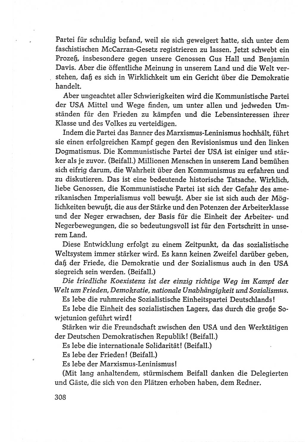 Protokoll der Verhandlungen des Ⅵ. Parteitages der Sozialistischen Einheitspartei Deutschlands (SED) [Deutsche Demokratische Republik (DDR)] 1963, Band Ⅱ, Seite 308 (Prot. Verh. Ⅵ. PT SED DDR 1963, Bd. Ⅱ, S. 308)