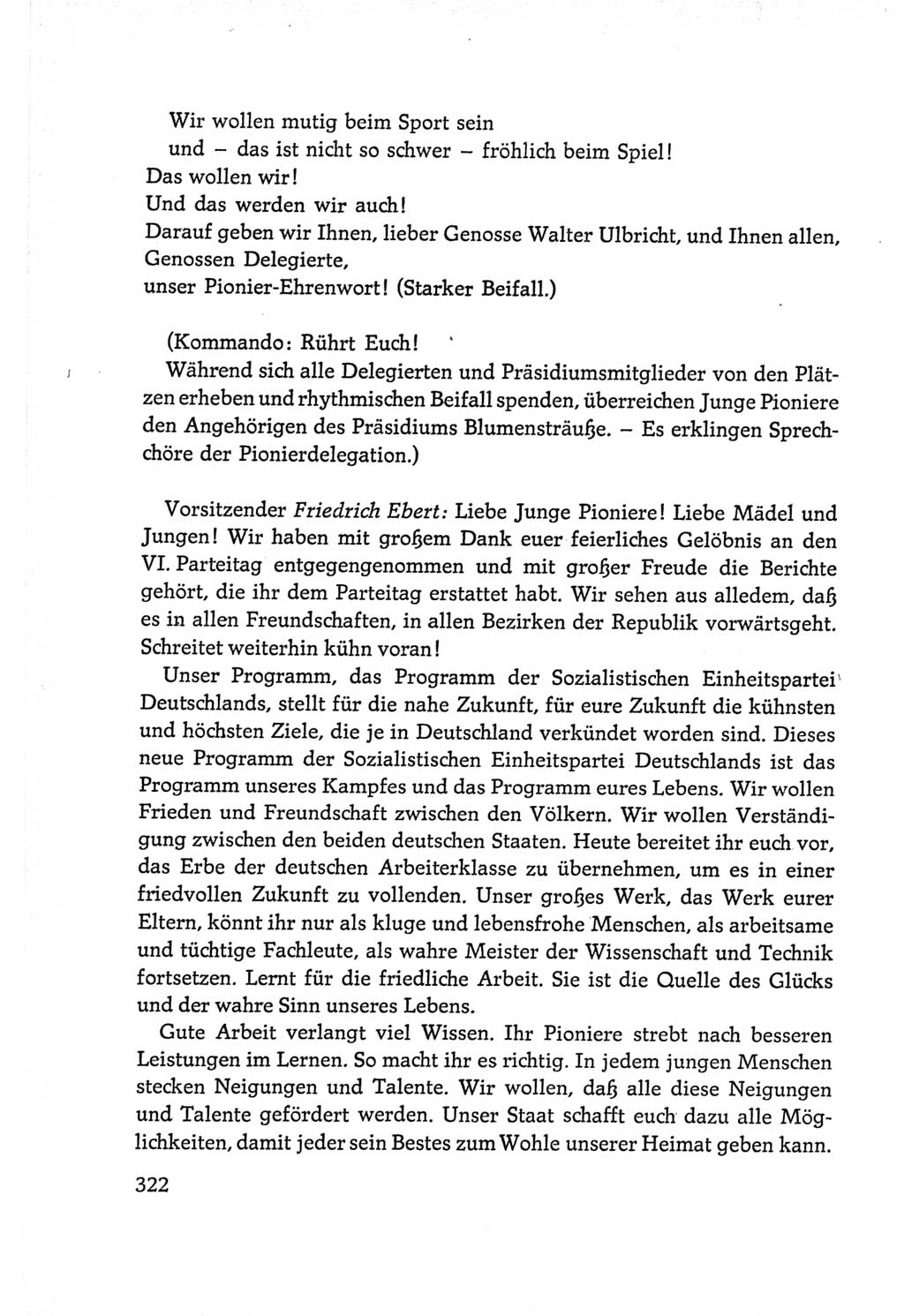 Protokoll der Verhandlungen des Ⅵ. Parteitages der Sozialistischen Einheitspartei Deutschlands (SED) [Deutsche Demokratische Republik (DDR)] 1963, Band Ⅱ, Seite 322 (Prot. Verh. Ⅵ. PT SED DDR 1963, Bd. Ⅱ, S. 322)