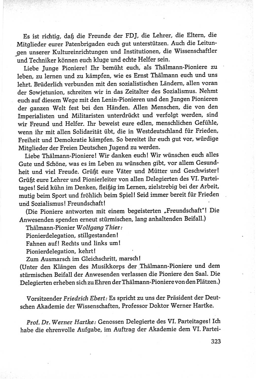 Protokoll der Verhandlungen des Ⅵ. Parteitages der Sozialistischen Einheitspartei Deutschlands (SED) [Deutsche Demokratische Republik (DDR)] 1963, Band Ⅱ, Seite 323 (Prot. Verh. Ⅵ. PT SED DDR 1963, Bd. Ⅱ, S. 323)