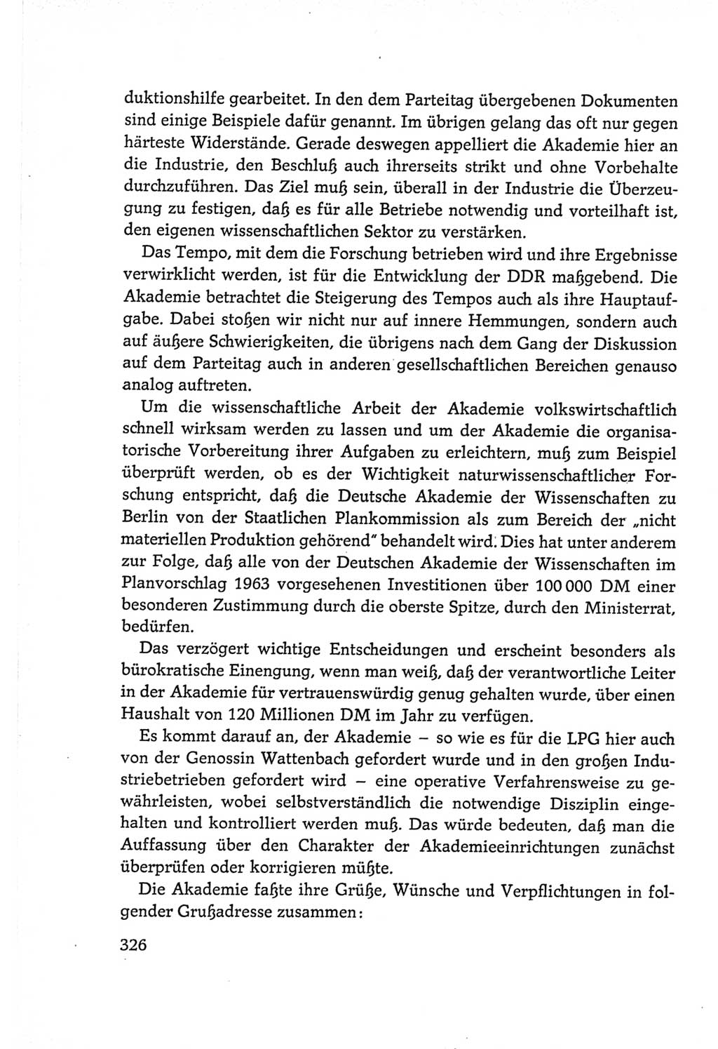 Protokoll der Verhandlungen des Ⅵ. Parteitages der Sozialistischen Einheitspartei Deutschlands (SED) [Deutsche Demokratische Republik (DDR)] 1963, Band Ⅱ, Seite 326 (Prot. Verh. Ⅵ. PT SED DDR 1963, Bd. Ⅱ, S. 326)
