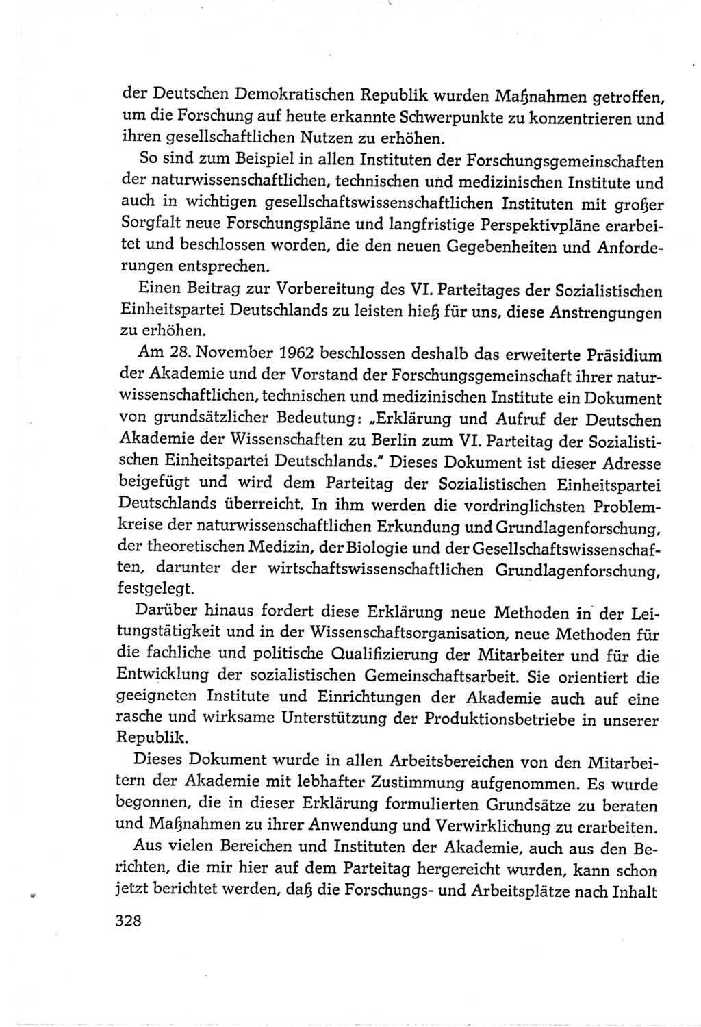 Protokoll der Verhandlungen des Ⅵ. Parteitages der Sozialistischen Einheitspartei Deutschlands (SED) [Deutsche Demokratische Republik (DDR)] 1963, Band Ⅱ, Seite 328 (Prot. Verh. Ⅵ. PT SED DDR 1963, Bd. Ⅱ, S. 328)