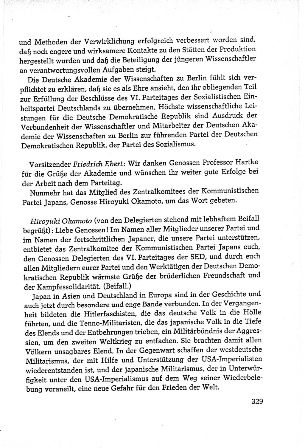 Protokoll der Verhandlungen des Ⅵ. Parteitages der Sozialistischen Einheitspartei Deutschlands (SED) [Deutsche Demokratische Republik (DDR)] 1963, Band Ⅱ, Seite 329 (Prot. Verh. Ⅵ. PT SED DDR 1963, Bd. Ⅱ, S. 329)