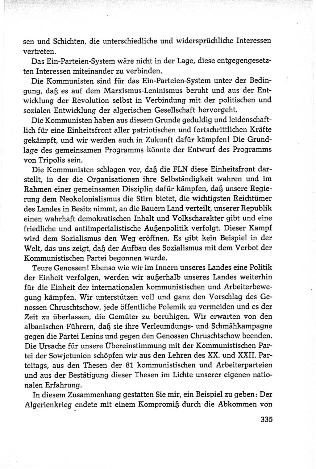 Protokoll der Verhandlungen des Ⅵ. Parteitages der Sozialistischen Einheitspartei Deutschlands (SED) [Deutsche Demokratische Republik (DDR)] 1963, Band Ⅱ, Seite 335 (Prot. Verh. Ⅵ. PT SED DDR 1963, Bd. Ⅱ, S. 335)