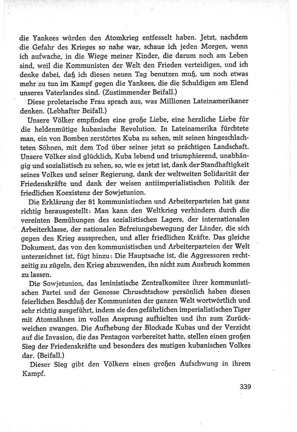 Protokoll der Verhandlungen des Ⅵ. Parteitages der Sozialistischen Einheitspartei Deutschlands (SED) [Deutsche Demokratische Republik (DDR)] 1963, Band Ⅱ, Seite 339 (Prot. Verh. Ⅵ. PT SED DDR 1963, Bd. Ⅱ, S. 339)