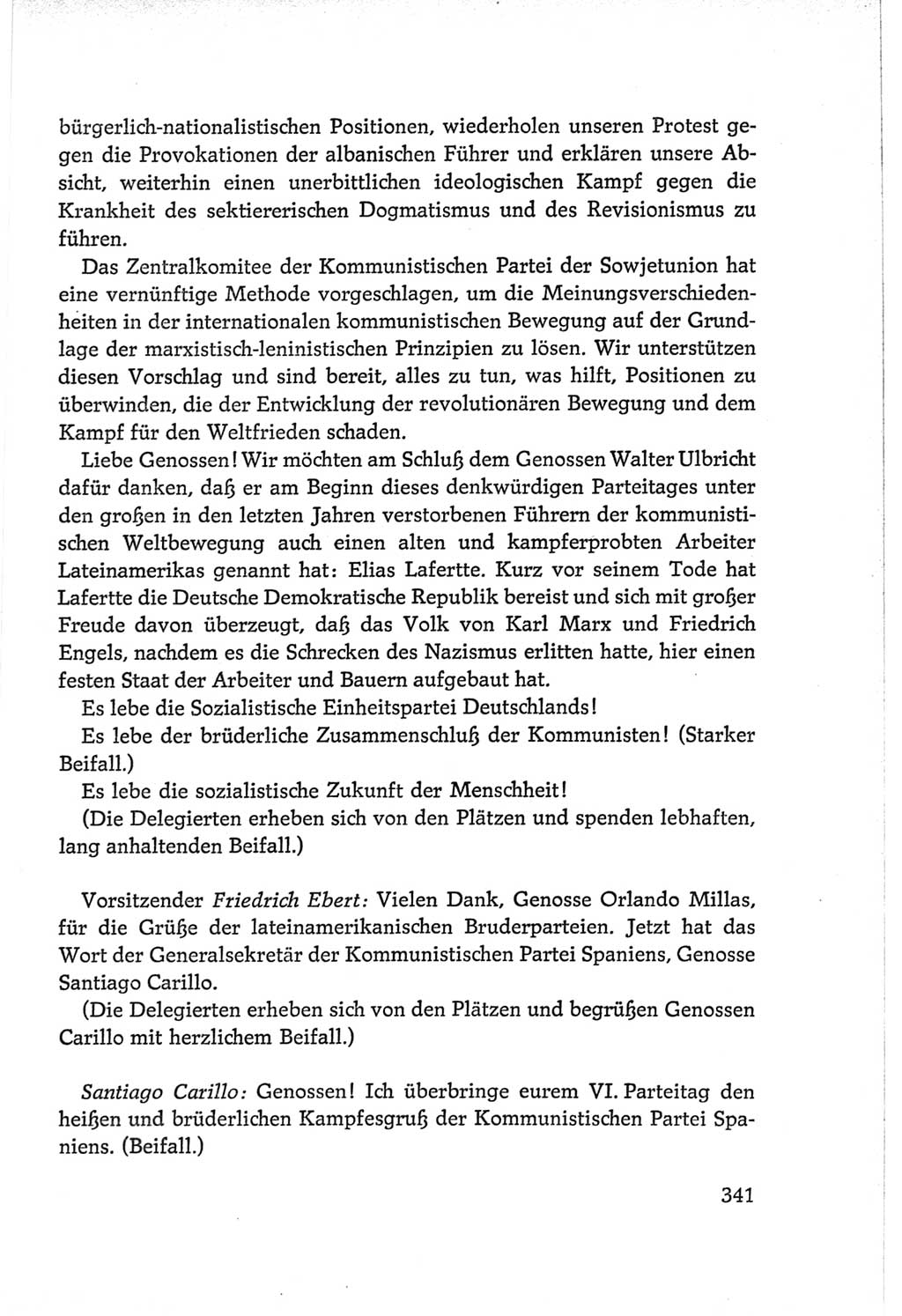 Protokoll der Verhandlungen des Ⅵ. Parteitages der Sozialistischen Einheitspartei Deutschlands (SED) [Deutsche Demokratische Republik (DDR)] 1963, Band Ⅱ, Seite 341 (Prot. Verh. Ⅵ. PT SED DDR 1963, Bd. Ⅱ, S. 341)