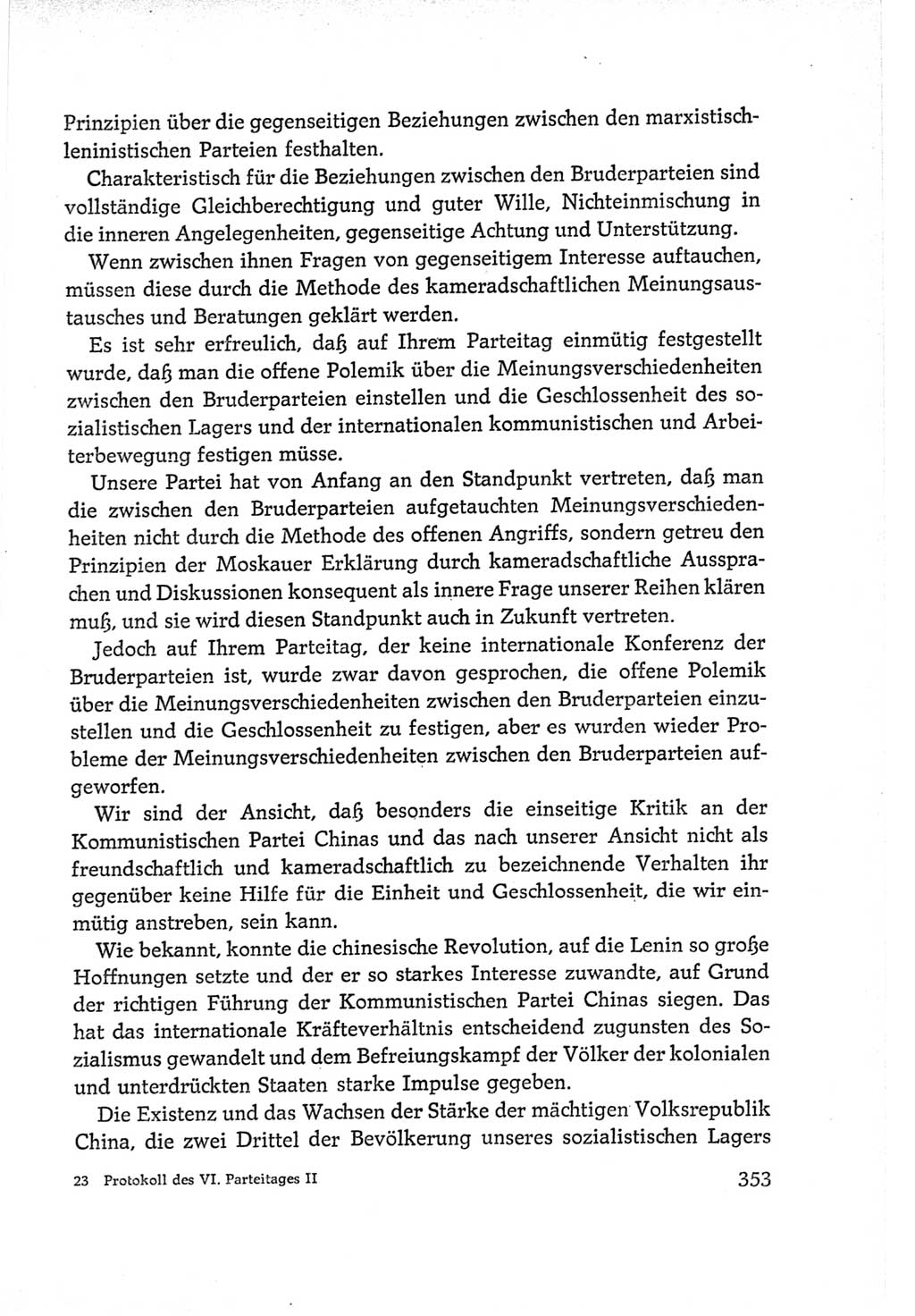 Protokoll der Verhandlungen des Ⅵ. Parteitages der Sozialistischen Einheitspartei Deutschlands (SED) [Deutsche Demokratische Republik (DDR)] 1963, Band Ⅱ, Seite 353 (Prot. Verh. Ⅵ. PT SED DDR 1963, Bd. Ⅱ, S. 353)