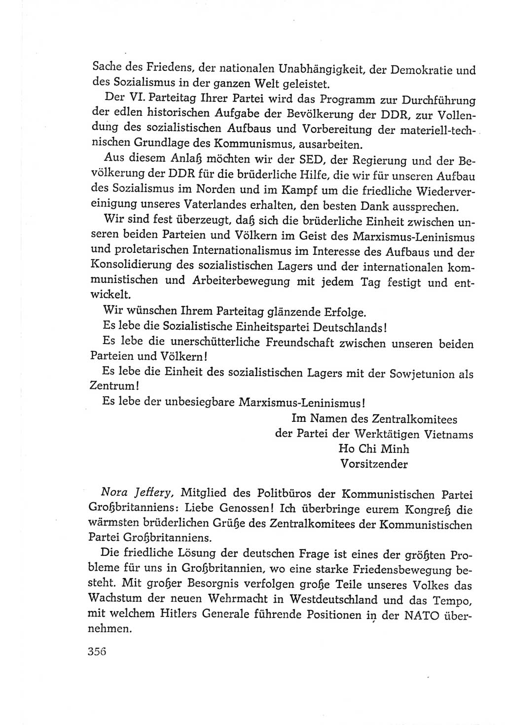 Protokoll der Verhandlungen des Ⅵ. Parteitages der Sozialistischen Einheitspartei Deutschlands (SED) [Deutsche Demokratische Republik (DDR)] 1963, Band Ⅱ, Seite 356 (Prot. Verh. Ⅵ. PT SED DDR 1963, Bd. Ⅱ, S. 356)
