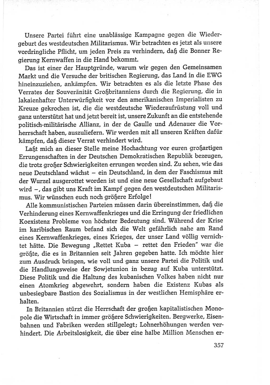 Protokoll der Verhandlungen des Ⅵ. Parteitages der Sozialistischen Einheitspartei Deutschlands (SED) [Deutsche Demokratische Republik (DDR)] 1963, Band Ⅱ, Seite 357 (Prot. Verh. Ⅵ. PT SED DDR 1963, Bd. Ⅱ, S. 357)