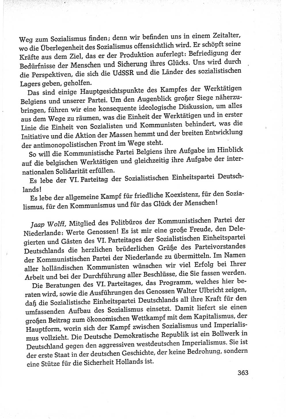 Protokoll der Verhandlungen des Ⅵ. Parteitages der Sozialistischen Einheitspartei Deutschlands (SED) [Deutsche Demokratische Republik (DDR)] 1963, Band Ⅱ, Seite 363 (Prot. Verh. Ⅵ. PT SED DDR 1963, Bd. Ⅱ, S. 363)