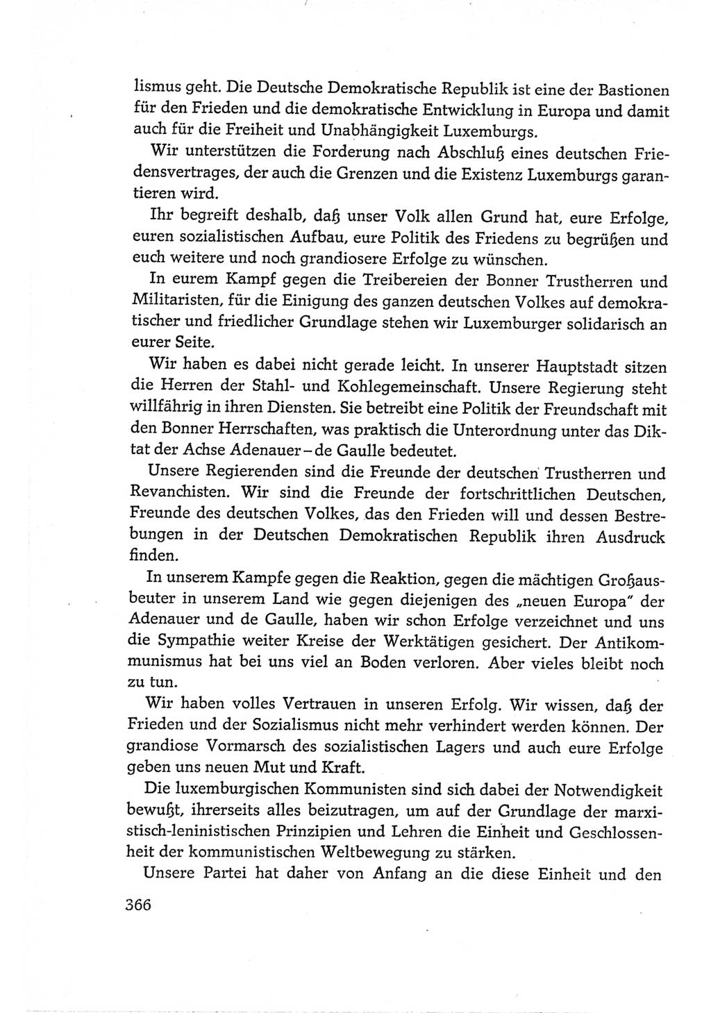 Protokoll der Verhandlungen des Ⅵ. Parteitages der Sozialistischen Einheitspartei Deutschlands (SED) [Deutsche Demokratische Republik (DDR)] 1963, Band Ⅱ, Seite 366 (Prot. Verh. Ⅵ. PT SED DDR 1963, Bd. Ⅱ, S. 366)