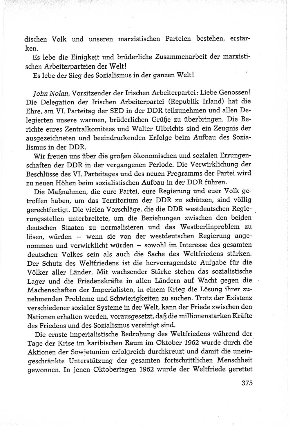 Protokoll der Verhandlungen des Ⅵ. Parteitages der Sozialistischen Einheitspartei Deutschlands (SED) [Deutsche Demokratische Republik (DDR)] 1963, Band Ⅱ, Seite 375 (Prot. Verh. Ⅵ. PT SED DDR 1963, Bd. Ⅱ, S. 375)