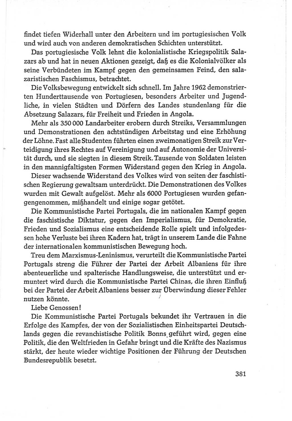 Protokoll der Verhandlungen des Ⅵ. Parteitages der Sozialistischen Einheitspartei Deutschlands (SED) [Deutsche Demokratische Republik (DDR)] 1963, Band Ⅱ, Seite 381 (Prot. Verh. Ⅵ. PT SED DDR 1963, Bd. Ⅱ, S. 381)