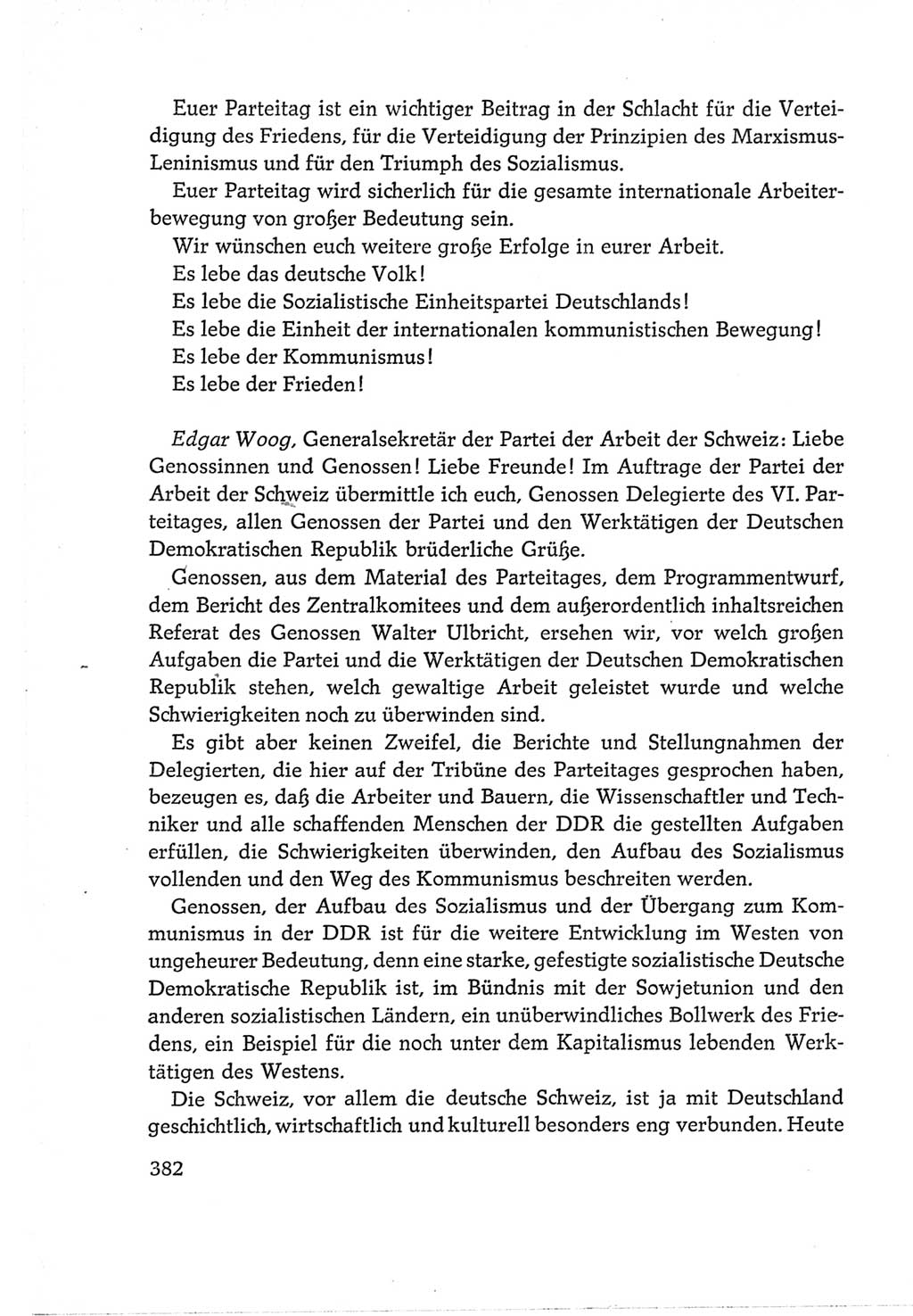 Protokoll der Verhandlungen des Ⅵ. Parteitages der Sozialistischen Einheitspartei Deutschlands (SED) [Deutsche Demokratische Republik (DDR)] 1963, Band Ⅱ, Seite 382 (Prot. Verh. Ⅵ. PT SED DDR 1963, Bd. Ⅱ, S. 382)
