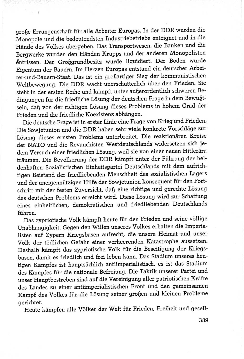 Protokoll der Verhandlungen des Ⅵ. Parteitages der Sozialistischen Einheitspartei Deutschlands (SED) [Deutsche Demokratische Republik (DDR)] 1963, Band Ⅱ, Seite 389 (Prot. Verh. Ⅵ. PT SED DDR 1963, Bd. Ⅱ, S. 389)