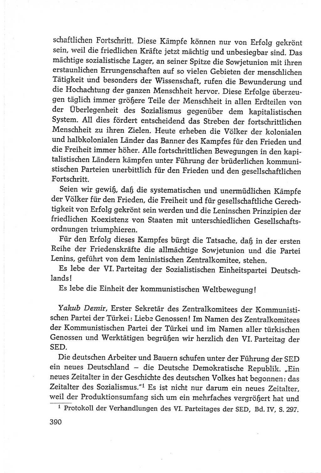 Protokoll der Verhandlungen des Ⅵ. Parteitages der Sozialistischen Einheitspartei Deutschlands (SED) [Deutsche Demokratische Republik (DDR)] 1963, Band Ⅱ, Seite 390 (Prot. Verh. Ⅵ. PT SED DDR 1963, Bd. Ⅱ, S. 390)