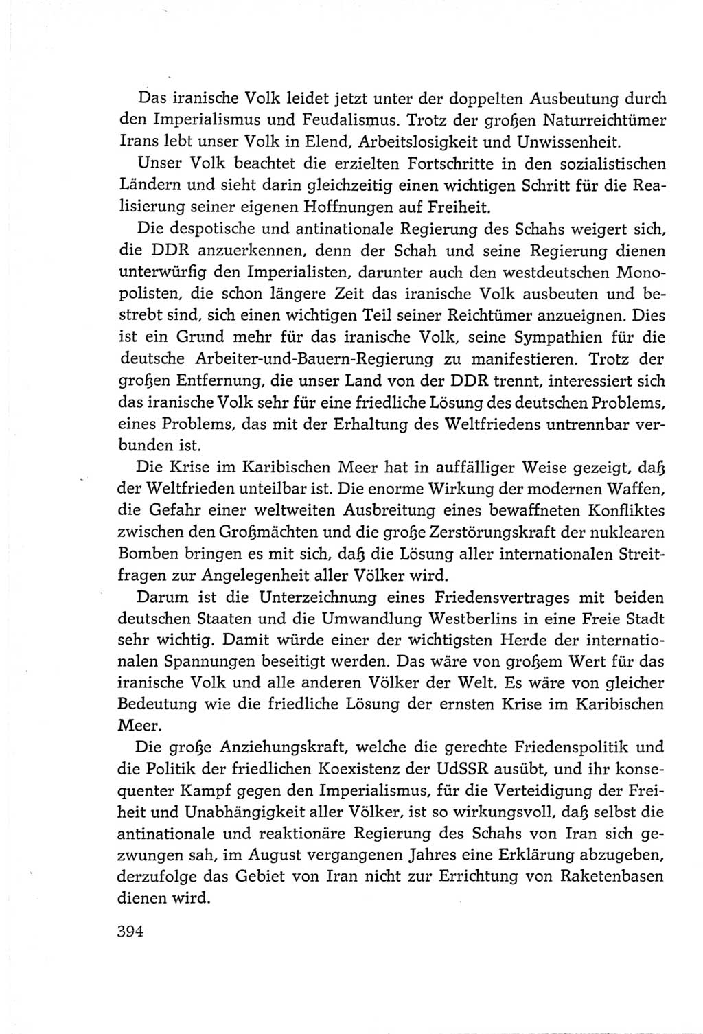 Protokoll der Verhandlungen des Ⅵ. Parteitages der Sozialistischen Einheitspartei Deutschlands (SED) [Deutsche Demokratische Republik (DDR)] 1963, Band Ⅱ, Seite 394 (Prot. Verh. Ⅵ. PT SED DDR 1963, Bd. Ⅱ, S. 394)