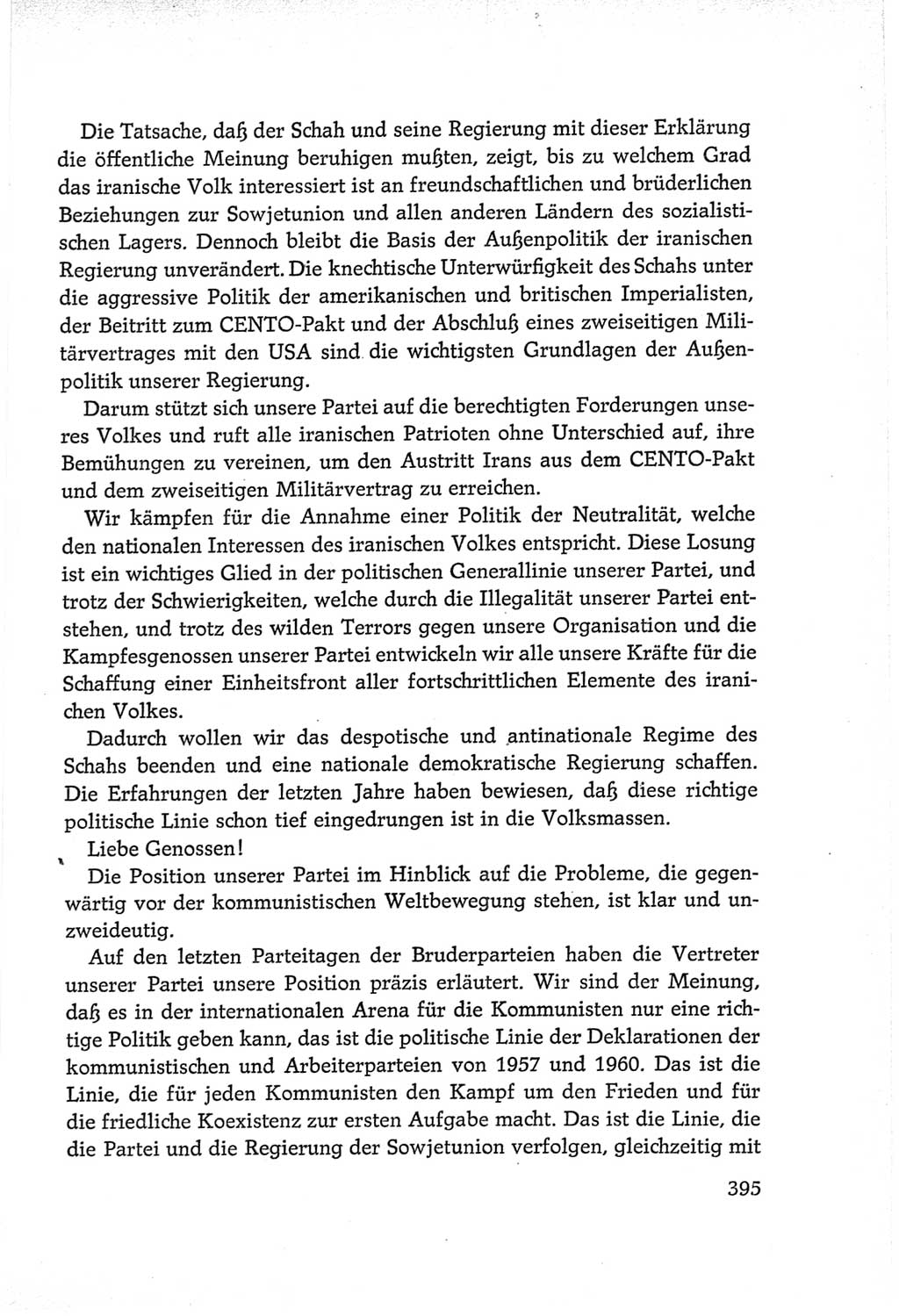 Protokoll der Verhandlungen des Ⅵ. Parteitages der Sozialistischen Einheitspartei Deutschlands (SED) [Deutsche Demokratische Republik (DDR)] 1963, Band Ⅱ, Seite 395 (Prot. Verh. Ⅵ. PT SED DDR 1963, Bd. Ⅱ, S. 395)