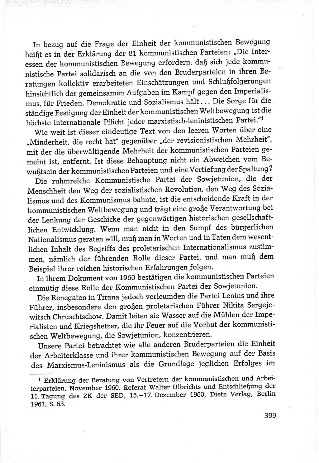 Protokoll der Verhandlungen des Ⅵ. Parteitages der Sozialistischen Einheitspartei Deutschlands (SED) [Deutsche Demokratische Republik (DDR)] 1963, Band Ⅱ, Seite 399 (Prot. Verh. Ⅵ. PT SED DDR 1963, Bd. Ⅱ, S. 399)
