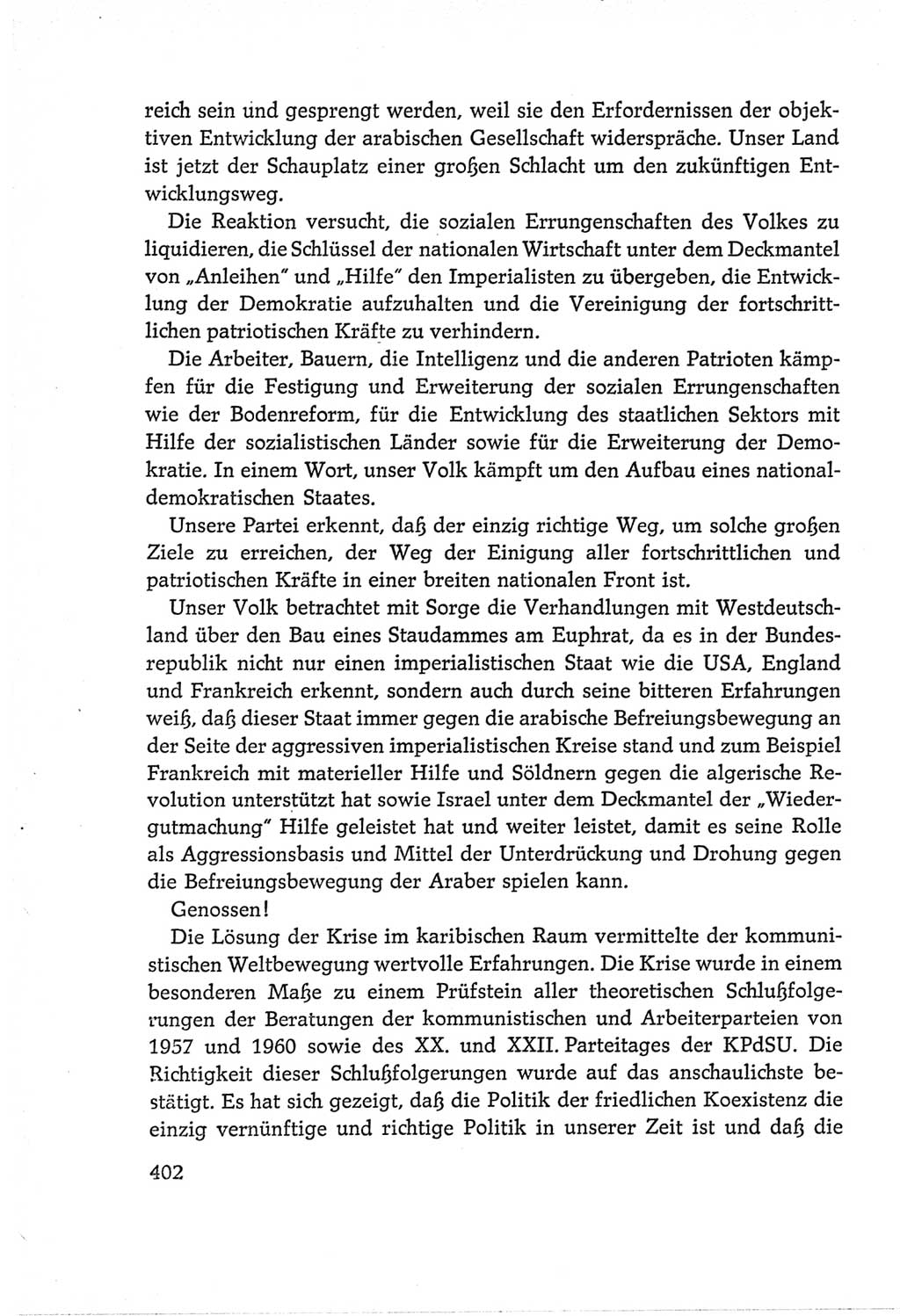 Protokoll der Verhandlungen des Ⅵ. Parteitages der Sozialistischen Einheitspartei Deutschlands (SED) [Deutsche Demokratische Republik (DDR)] 1963, Band Ⅱ, Seite 402 (Prot. Verh. Ⅵ. PT SED DDR 1963, Bd. Ⅱ, S. 402)