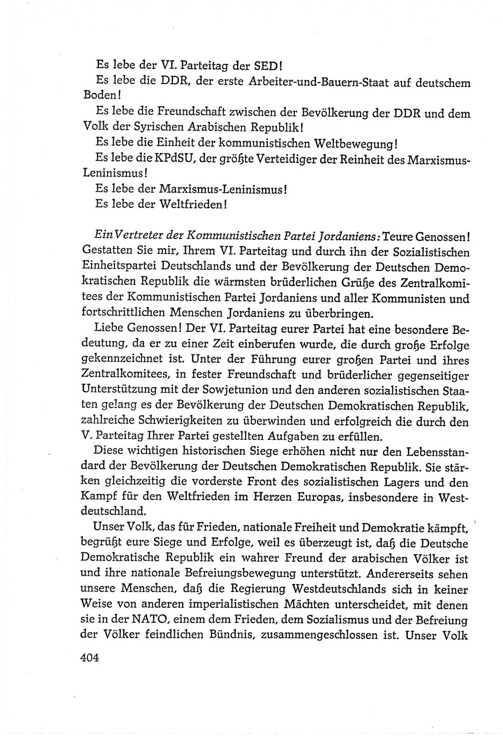 Protokoll der Verhandlungen des Ⅵ. Parteitages der Sozialistischen Einheitspartei Deutschlands (SED) [Deutsche Demokratische Republik (DDR)] 1963, Band Ⅱ, Seite 404 (Prot. Verh. Ⅵ. PT SED DDR 1963, Bd. Ⅱ, S. 404)