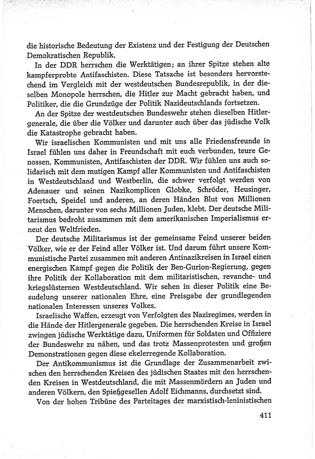 Protokoll der Verhandlungen des Ⅵ. Parteitages der Sozialistischen Einheitspartei Deutschlands (SED) [Deutsche Demokratische Republik (DDR)] 1963, Band Ⅱ, Seite 411 (Prot. Verh. Ⅵ. PT SED DDR 1963, Bd. Ⅱ, S. 411)