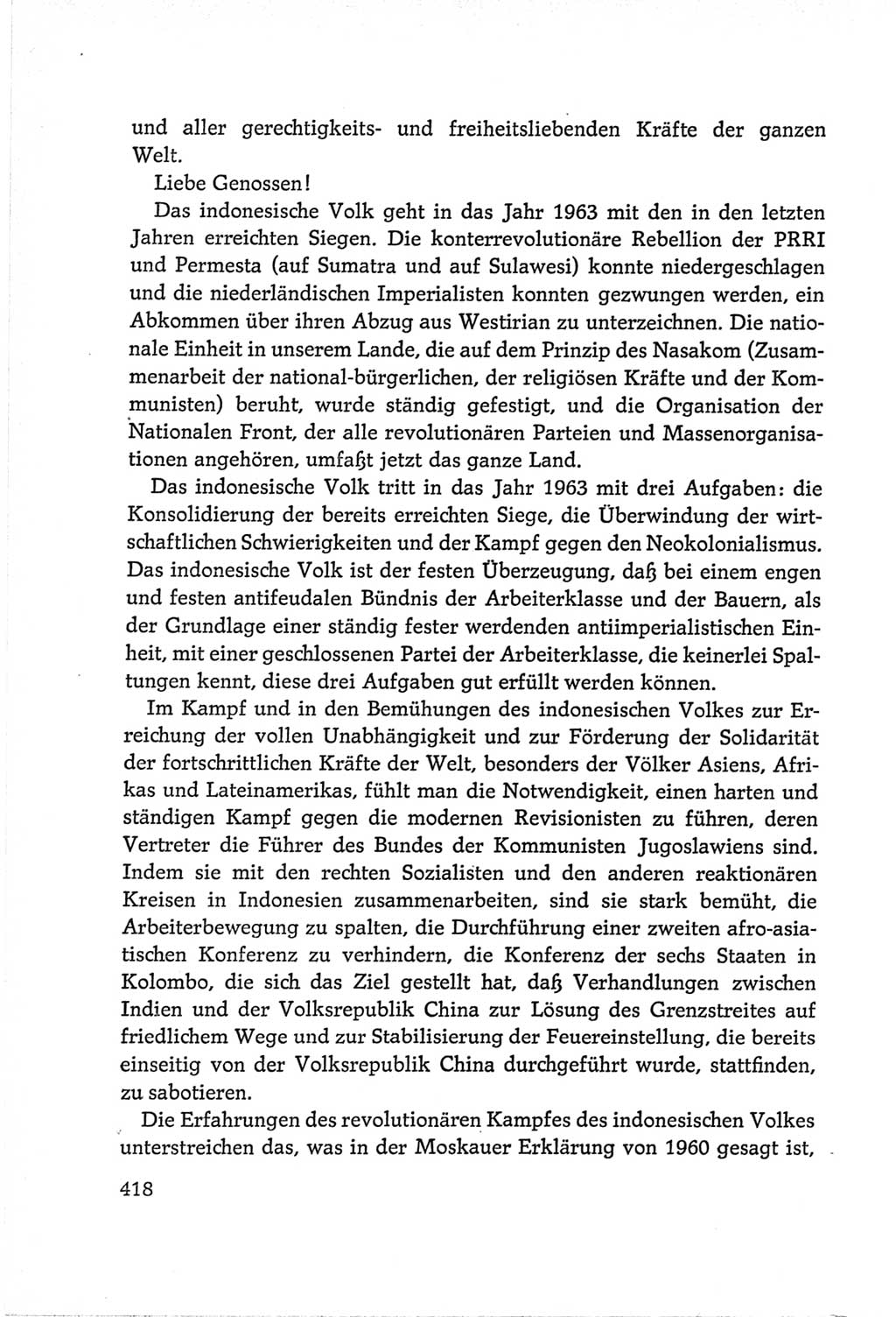 Protokoll der Verhandlungen des Ⅵ. Parteitages der Sozialistischen Einheitspartei Deutschlands (SED) [Deutsche Demokratische Republik (DDR)] 1963, Band Ⅱ, Seite 418 (Prot. Verh. Ⅵ. PT SED DDR 1963, Bd. Ⅱ, S. 418)